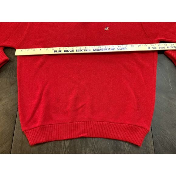 Vintage Saddlebred Belk Stores Services Sweater Red Polo Horse Size Large L - Picture 9 of 11